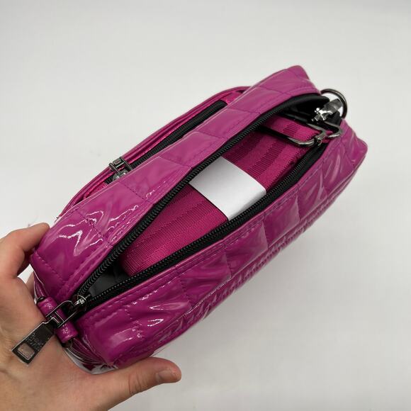 Think Royln Margo Crossbody w Crinkle Metallic Luxe Wallet Pink Color - Picture 16 of 16